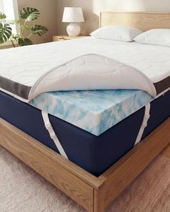 Memory Foam Mattress Topper with Cooling Cover - 3 Inch Cooling Gel Mattress Topper - Extra Plush, Thick and Comfortable - Cal King Size Mattress Pad with Washable Cover - Pressure Relief Bed Topper