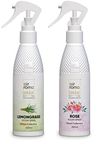 AIR-ROMA Lemon Grass & Rose Air Fresheners Sprays | For Home, Office & Bathrooms | Long-lasting Odor Eliminator | Pack of 2 (200 ml each)