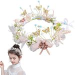 SANNIDHI Flower Crown For Girls Princess Tiara For Girls Kids 8 Years Old+ Wedding Bridal Floral Hair Band For Women Dress Up Hairband For Party Birthday First Communion Gift, Multi