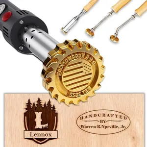 Bliver Custom Branding Iron for Wood Personalized Electric Logo Metal Branding Iron Durable Leather Iron Stamp Wedding Gift Handcrafted by Design for Meat Wood Paper Plastic-4"