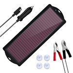 2.5W 12V Solar Car Battery Charger Maintainer, Portable Solar Panel Trickle Charging Kit for Automotive, Motorcycle, Boat, ATV,Marine, RV, Trailer, Powersports, Snowmobile, etc