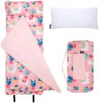 Wildkin Original Nap Mat with Reusable Pillow for Boys & Girls, Perfect for Elementary Sleeping Mat, Features Hook & Loop Fastener, Cotton Blend Materials Nap Mat for Kids (Llamas and Cactus Pink)