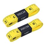 Alinana Tape Measure for Body - 2 Pack (120in 3M) Double Scale Sewing Measuring Tape for Tailors - Portable Fabric Tape Measure in Yellow