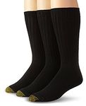 Gold Toe Men's Cotton Fluffies Crew Socks, Multipairs casual socks, Black, L UK