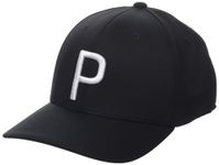 PUMA GOLF Men's P Cap, Puma Black-White Glow, One Size