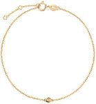 Carleen 18K Solid Yellow Gold Modern Round Diamond Dainty Bracelet