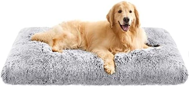 Feandrea Dog Bed, Dog Cushion, Fluffy Dog Mat, Long Plush, 122 x 74 cm, Soft Padding, Washable, Multifunctional, Ombre Grey PGW204G01