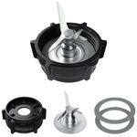 Blender Replacement Parts Compatible with Oster Blender Ice Blade with ABS Plastics Jar Base Cap and 2 Rubber O Ring Seal Gasket Kit, Compatible with Oster Osterizer Blender Accessories