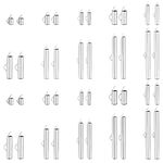 UNICRAFTALE About 100pcs 10 Sizes Slide On End Clasp Tube Buckle Clasps Stainless Steel Slider End Caps Clasps Jewelry Accessories Findings, Stainless Steel Color 6-40mm Long