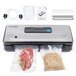 Vacuum Sealer Machine with Starter Kit, INKBIRD Food Sealer INK-VS02, Built-in Cutter & Vacuum Bag Roll Layer, 85kPa Power Dry/Moist/Pulse/Canister/Seal-Only Modes Vacuum Sealer for Food Preservation