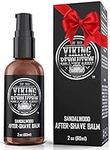 Viking Revolution Luxury After-Shave Balm for Men - Premium After-Shave Lotion - Soothes and Moisturizes Face After Shaving - Eliminates Razor Burn for A Silky Smooth Finish - Sandalwood Scent