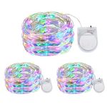 Coloured Fairy Lights Battery Operated, 30 Micro LED Copper Wire String Fairy Lights Indoor, 3m Waterproof Starry Lights for Wedding, Party, Bedroom, Christmas Decor, Multi Coloured