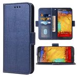 Compatible with Samsung Galaxy Note 3 Wallet Case Wrist Strap Lanyard Leather Flip Cover Card Holder Stand Cell Accessories Phone Cases for Glaxay Note3 N9005 Women Men Blue