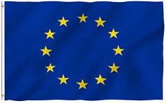 Anley Fly Breeze 3x5 Foot (90 X 150cm) European Union Flag - Vivid Color and UV Fade Resistant - Canvas Header and Double Stitched - EU Flags Polyester with Brass Grommets 3 X 5 Ft