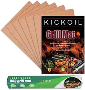 Grill Mats for Outdoor Grill Set of 6 BBQ Grill Mat Copper Grill Mat Heavy Duty Non Stick Reusable and Easy to Clean, Electric Gas Charcoal Grill Outdoor Cooking Tools & Accessories,15.75 x 13 Inch