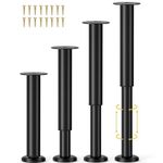 Wlrrcwdttc 4 Pcs Adjustable Bed Center Support Legs 10-17 inch for Bed Frame/Bed Center Slat, Metal Adjustable Furniture Legs for Bed/Cabinet/Sofa/Dresser/Couch/Table, Heavy Duty Bed Replacement Legs