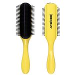 Denman Curly Hair Brush D4 (Yellow) 9 Row Styling Brush for Styling, Smoothing Longer Hair and Defining Curls - For Women and Men