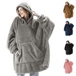 Hoodie Blanket, Oversized Sherpa Hoodie, Wearable Hoodie Sweatshirt Blanket, Super Soft Warm Comfortable Blanket Hoodie, One Size Fits All Adults Men Women Teens