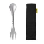 SILVERANT Titanium Spork - Camping Spoon Fork Knife Combo - 3 in 1 Camping Utensils Titanium- Camp Eating Utensil - Backpacking Spork - Lunchbox Spork - Camp Eating Utensil