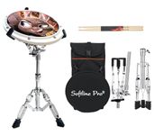 Softline Pro SP-DPPK-41-Kit ABS Frame Silicone Round Dumbed Drum Practice Pad Kit for Adult Kids with Snare Drum Stand, Drumsticks and Backpack Bag (SP-DPPK-41-Kit-ABS)