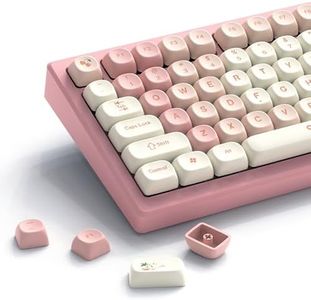 XVX PBT Keycaps - Keycaps 60 Percent, Pink MOA Keycaps Dye-Sublimation, Custom Keyboard Keycaps Set for 61/64/68/84/87/100/104/108 Cherry MX Mechanical Keyboard - Pink