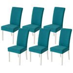 MIULEE Dining Chair Covers Chairs Set of 6 Protector Slipcovers Modern Stretch Seat Cover Removable Washable Protectors Decoration for Living room, Kitchen,Wedding, Party Grey,Peacock Blue