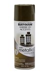 Rust-Oleum 202642 American Accents Topcoat Designer Metallic Spray Paint, 12 Oz Aerosol Can, Classic, 11-Ounce, Bronze