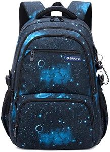 Amythe Zaino per Ragazzi Zaino Scuola Elementare e Secondaria, Zaini Impermeabile dal Design Ergonomico, Zainetto Casual Bambini Buono per La Scuola e i Viaggi（Blu Cielo Stellato
