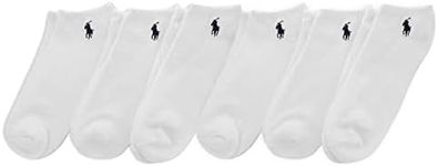 Polo Ralph Lauren Men's Classic Sport Solid Low Cut Sock 6 Pack, White, Men's Shoe Size: 6-12.5, White, 6-12.5