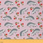 Opossum Fabric by The Yard Possums Gifts Upholstery Fabric for Chairs Sofa Possums Lover Kids Birthday Gift Possums Floral Decor Waterproof Outdoor Fabric Possum Stuffed Strawberry DIY Fabric, 1 Yard