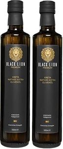 Black Lion Premium | Kreta - griechisches Bio Olivenöl Kaltgepresst, nativ extra | mild-fruchtig-lecker | frische Ernte, 100% Koroneiki-Olive (2x 500ml)