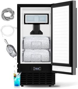 ICEVIVAL Under Counter Ice Maker, Nugget Ice Machine 70 Lb/Day, Built-in Freestanding Ice Maker Machine with 2-Drawer Ice Baskets, Auto-Cleaning & 24H Timer, for Home, Bar Use (Black)