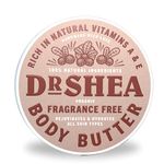 Organic Fragrance-Free Body Butter 200 ml - Dr Shea Moisturizing Cream - 100% Vegan-Friendly ideal for Dry/Sensitive Skin.