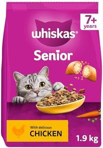 WHISKAS Senior Dry Cat Food 1.9kg with Chicken (Pack of 4)