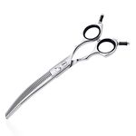 HASHIMOTO Curved Thinning Shears for Dogs,Curved Dog Thinning Shears for Grooming,50 Teeth,7.0 Inch,30% Thinning Rate,Light Weight.Designed for Pet Groomers or Family DIY Use.