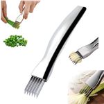 Vegetable Slicer, 2024 Upgrade Green Onion Knife Stainless Steel Chopped Spring Onion Slicer, Green Onion Shredder Vegetable Chopper Multi-Functional Kitchen Gadgets for Vegetable Garlic (1 Pcs)