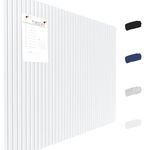 Large Cork Boards for Walls Felt Board Alternative 48" x 36" - Slat Wall Panel, Bulletin Board for Office Wall Decor, Push Pin Board Wall Organizer - 12 Pack Felt Wall Tiles - White
