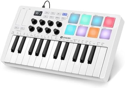 Vangoa Beat Makers for Music Production, 25 Keys Midi Pad Beating Maker Machine, Wireless Velocity Sensitive Mini Controller Keyboard Computer Recording Midi Controllers With Drum Pads for Beginners