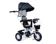 kidsROAR Stroller Tricycle for Kids for 1 Year+ | 2 Year+ Baby Cycle with Rotational Leather Seat | Light Music | Removable Canopy | Push Handle | 4 in 1 Baby Cycle for 1 Year Kids (573R)