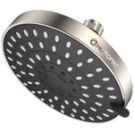 HOPOPRO 5-Mode High Pressure Shower Head - The Washington Post, NBC News, Today TV Show Recommended - High Flow Fixed Showerheads (6 Inch Brushed Nickel)