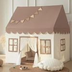 Kids' Play Tents Children's Game Tent with mat, Star Lights, and Flags for Children's Birthday,Indoor and Outdoor Princess Girl boy Toy House