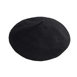 UPSTORE Women Wool Beret Hat Solid Color French Style Winter Beanie Hat Beret Cap Black