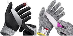 NoCry Coated Cut Resistant Gloves with Superior Grip; Waterproof Reinforced Foam Nitrile Coating; Grey, Small & Cut Resistant Gloves for Kids, XS (8-12 Years) - High Performance Level 5 Protection