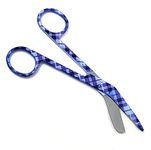 Premium Quality Nurse EMT Bandage Trauma Shears Scissors 5.5" (14cm) Stainless Steel (KKT) (Purple Plaid)