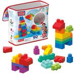 MEGA BLOKS Big Building Bag building set with 60 big and colorful building blocks, and 1 storage bag, toy gift set for ages 1 and up, DCH55