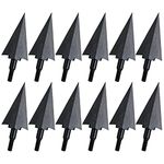 TOPARCHERY 12pcs Black Screw Archery Arrowheads Broadheads Hunting Arrow Tip Points 195Grain