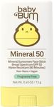 Sun Bum Baby SPF 50 Sunscreen Stick, Mineral Roll-On UVA/UVB Face and Body Protection for Sensitive Skin, Fragrance Free, Travel Size, Unscented, 0.45 Oz