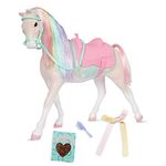 Glitter Girls – 14-inch Toy Horse – Rainbow Mane & Pink Tail – Removable Saddle, Blanket & Brush – Doll Horse Accessories – Kids 3 Years + – Twinkle