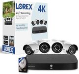 Lorex 1080p HD Security Camera System with 1TB DVR – 8 Channel Security System with 4 2MP Metal Bullet Cameras – Smart Motion Detection, IR Night Vision, Weatherproof – Indoor & Outdoor Surveillance