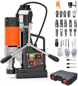 GarveeTech Mag Drill Press, 1850W 2" Boring Diameter, 2922Lbf Power Portable Magnetic Drill, 810 PRM, Variable Speed with Reversible, with 10Pcs Drill Bits 3Pcs Twist Drill and 1Pcs Plastic Box